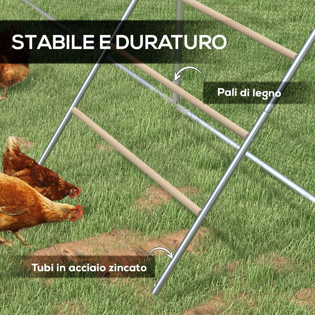 PawHut 4-Tier Chicken Perch for 4-6 Chickens Made of Wood and Galvanized Steel, Wood Color