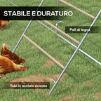 PawHut 4-Tier Chicken Perch for 4-6 Chickens Made of Wood and Galvanized Steel, Wood Color
