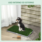 Dog Toilet with Synthetic Grass, Replacement Grass and Bottom Tray for Indoor and Outdoor Use, 67x41x3.5 cm