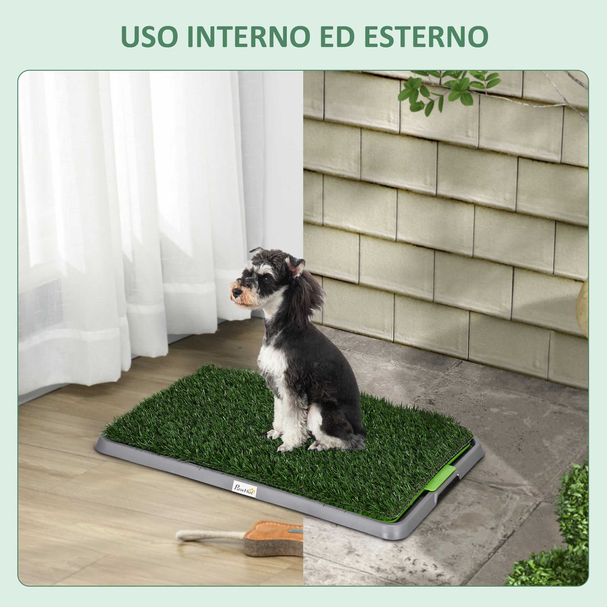 Dog Toilet with Synthetic Grass, Replacement Grass and Bottom Tray for Indoor and Outdoor Use, 67x41x3.5 cm