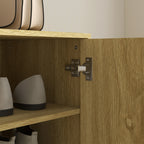 Space-Saving Shoe Rack for 15 Pairs of Shoes with 4 Adjustable Shelves, 80x38x110cm, Oak