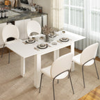 Extendable Dining Table for 6-8 People, 140-180 x 80 cm, White