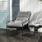 Garden Armchair with Padded Cushion, in Steel and Polyester, 62x110x88 cm, Gray and Black - Borgè