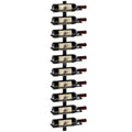 Wall Bottle Rack with 10 Shelves in Black Steel for 10 Bottles, 27x10x116 cm