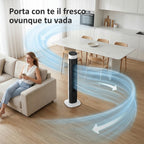 80cm 70° Oscillating Floor Tower Fan, Black and White