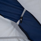 4-5 Person Camping Tent with 4 Zippered Doors, Mosquito Net and Hook, 350x350x230cm, White and Blue