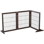 Folding and Adjustable Pet Gate in Pine Wood and Metal with Stable Base, for Dogs and Puppies, 185x36x71cm - Borge' Group Limited