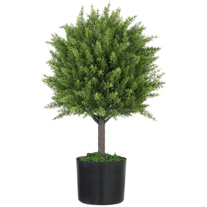 Artificial Cedar Tree Plant with Pot Included for Indoor and Outdoor, Height 55 cm, Green