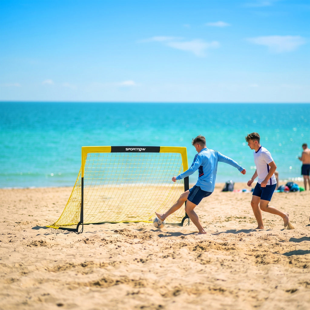 SPORTNOW Pop-Up Folding Soccer Goal with Carry Bag, Yellow