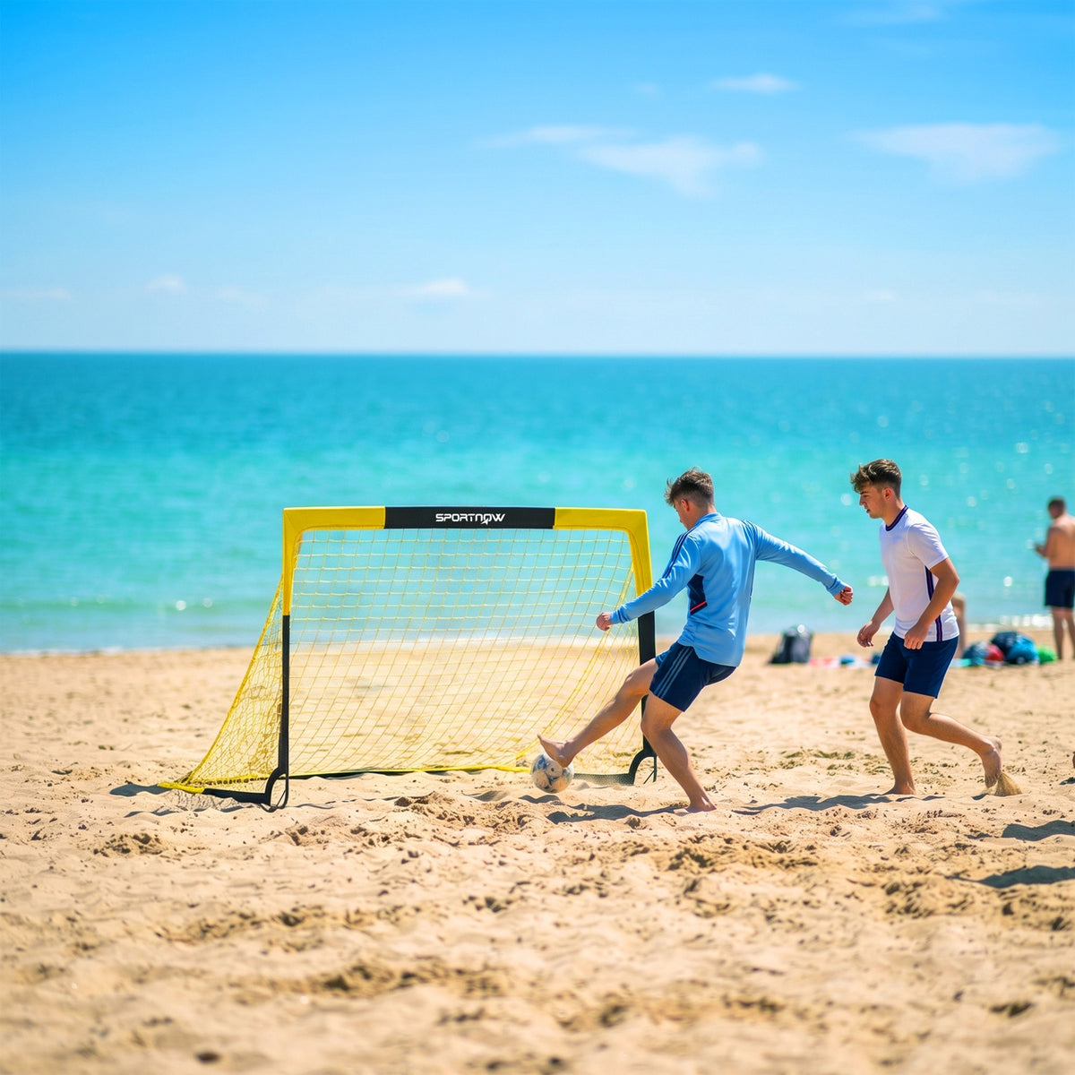 SPORTNOW Pop-Up Folding Soccer Goal with Carry Bag, Yellow