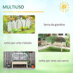Vegetable Garden Bed with Greenhouse, Outdoor Plant Holder in Wood and PE for Flowers and Vegetables, 121x55x117cm