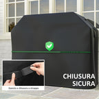 600D Oxford Fabric Waterproof UPF30+ and Windproof Barbecue Cover, 147x61x122 cm, Black