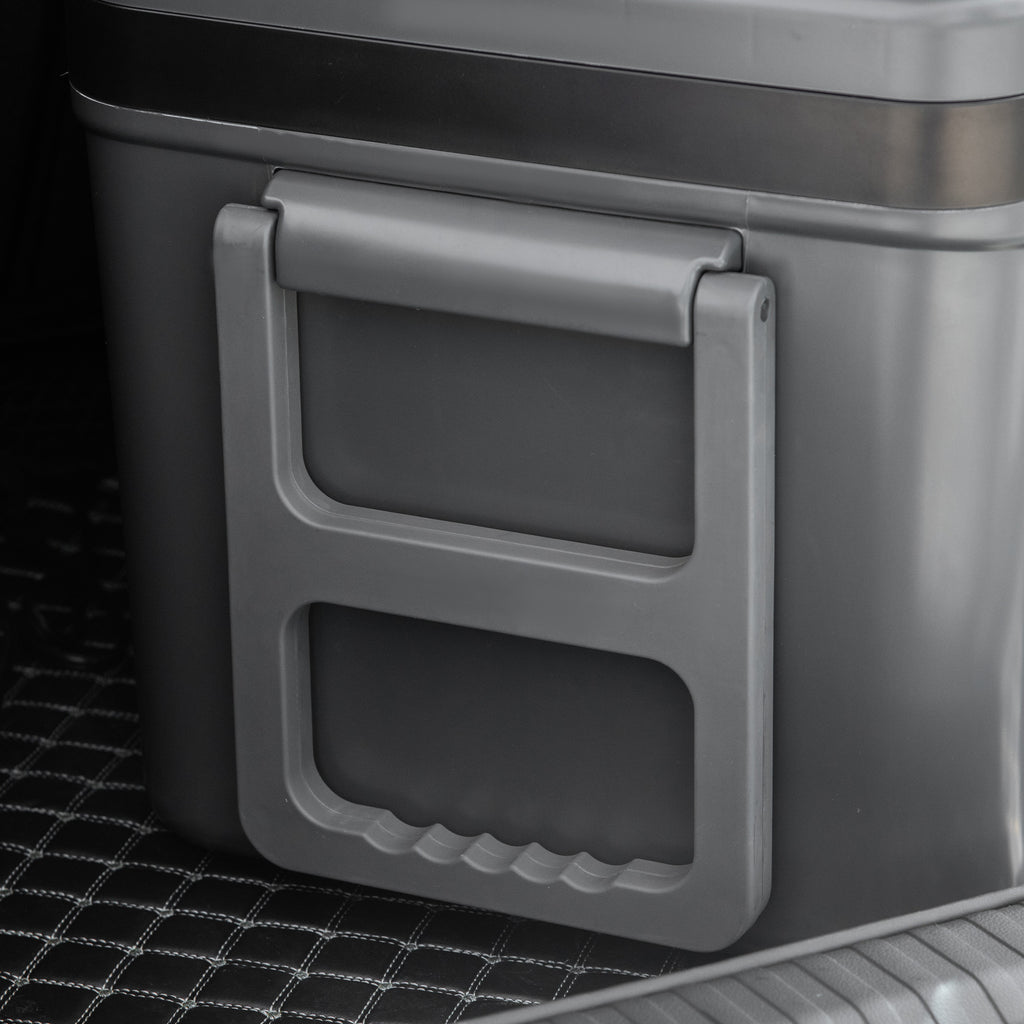 45L 12-Volt Electric Portable Refrigerator with Handle and LCD Screen, 63.2 x 42 x 50.8 cm, Grey