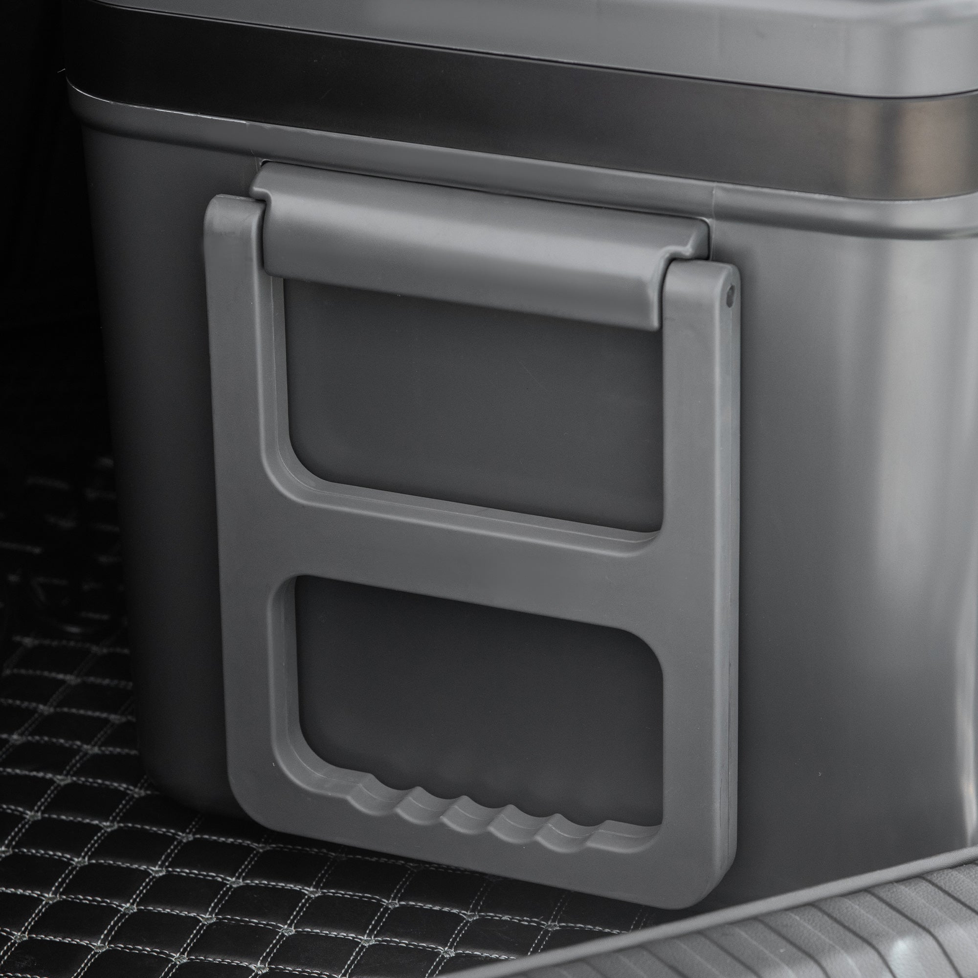 45L 12-Volt Electric Portable Refrigerator with Handle and LCD Screen, 63.2 x 42 x 50.8 cm, Grey