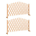 Outsunny 2-Panel Expandable Fence, Wooden Garden, 180x30x103 cm, Brown