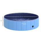 Foldable Plastic Dog Pool with Stable Edge for Pets, Blue, 120 x 30 cm (ØxH) - Borge' Group Limited