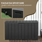 366L Wood Effect Plastic Garden Box, 122.4x62x64.5 cm, Black