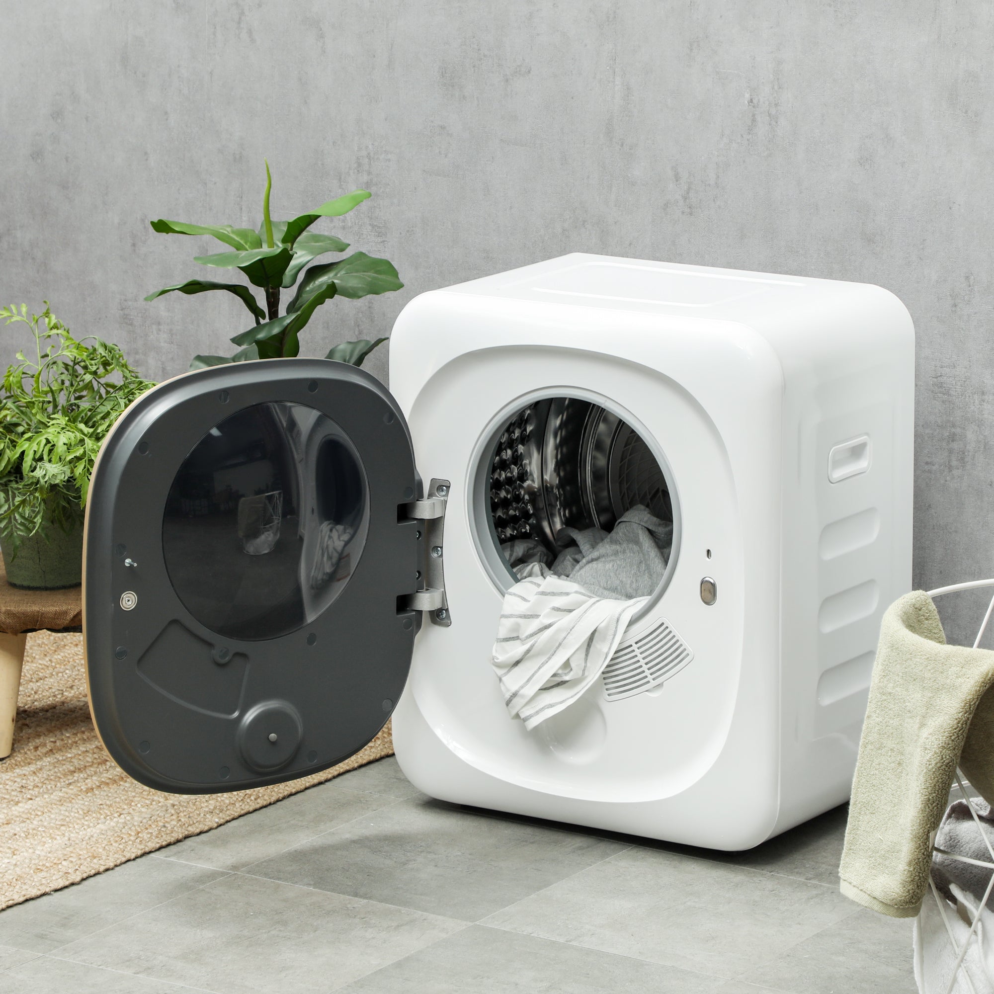 4kg Load Air Dryer with Timer and Smart Program, Stainless Steel and ABS, 48x40x56 cm, White