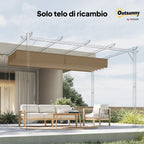 Outsunny Gazebo Pergola Roof with 10 Drainage Holes in Polyester, 350x260 cm, for 4x3m Pergola, Light Brown