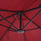 Double Garden Umbrella with Crank Opening, in Steel and Polyester, 460x270x240 cm, Red - Borge' Group Limited