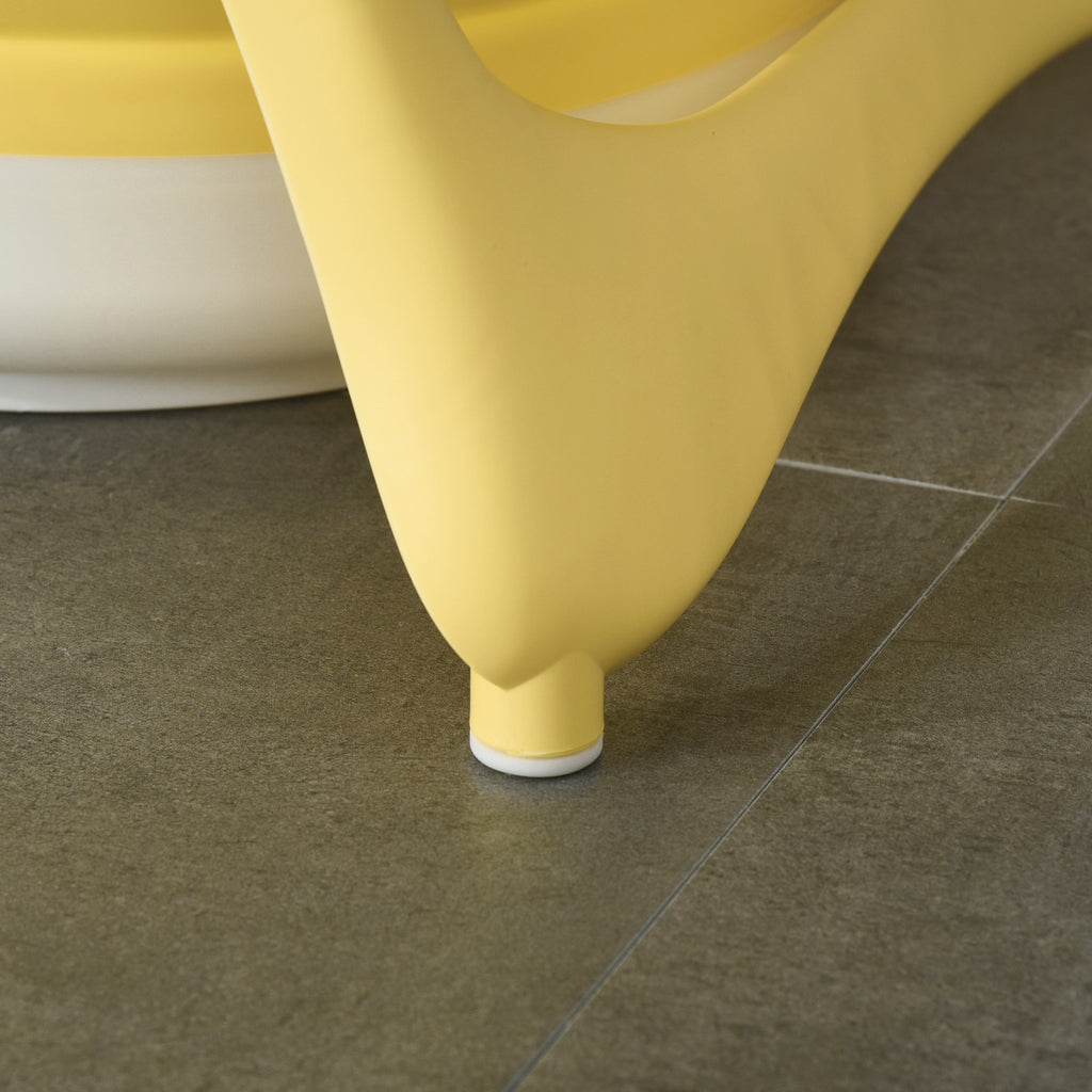 Foldable Bathtub for Children 0-3 Years with Temperature Indicator and Cushion, 81.5x50.5x23.5 cm, Yellow