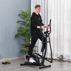 Magnetic Home Elliptical Trainer with LCD Screen, 8 Resistance Levels and Adjustable Seat, 103x62x151cm Black