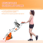 Folding Exercise Bike with 8-Level Magnetic Resistance, Heart Rate Sensor, 2.5kg Flywheel, Orange