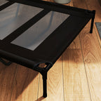 PawHut Raised Dog Bed with Travel Bag, Metal and Oxford Fabric, 122x92x23 cm, Black