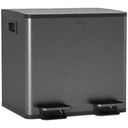 15L 2-Section Rubbish Bin with Silent Closure, Stainless Steel and PP, 41.7 x 36.6 x 43.2 cm, Black