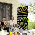 Decorative Outdoor Divider and Trellis for Climbing Plants, 122x45x198 cm, Black