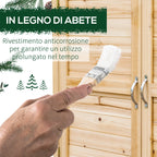 Outsunny outdoor cabinet with 2 fir wood shelves with raised design and 2 doors, 83x40x92 cm - Borgè