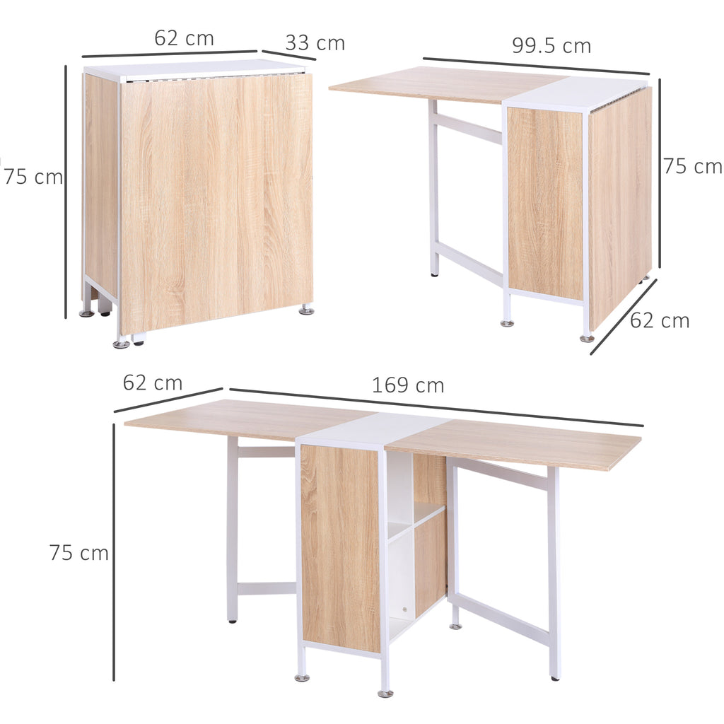 Homcom Multipurpose Table Folding Design With 4 Discartments 169 × 60 × 75cm - Borgè