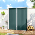 Outsunny Steel Garden Shed with Latch, 161.5 x 94.5 x 196 cm, Green