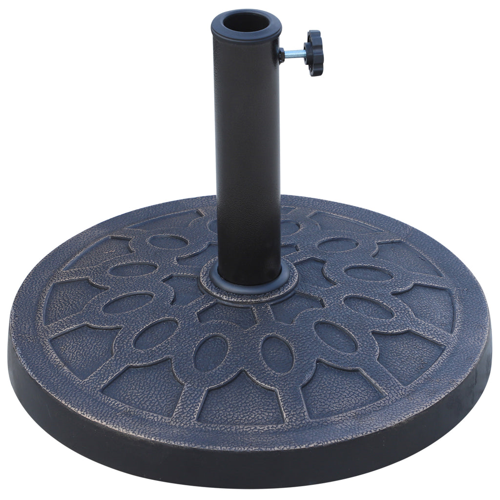Round Umbrella Base for Ø38 and Ø48 mm Poles, in Resin and Steel, Ø45 cm, Bronze