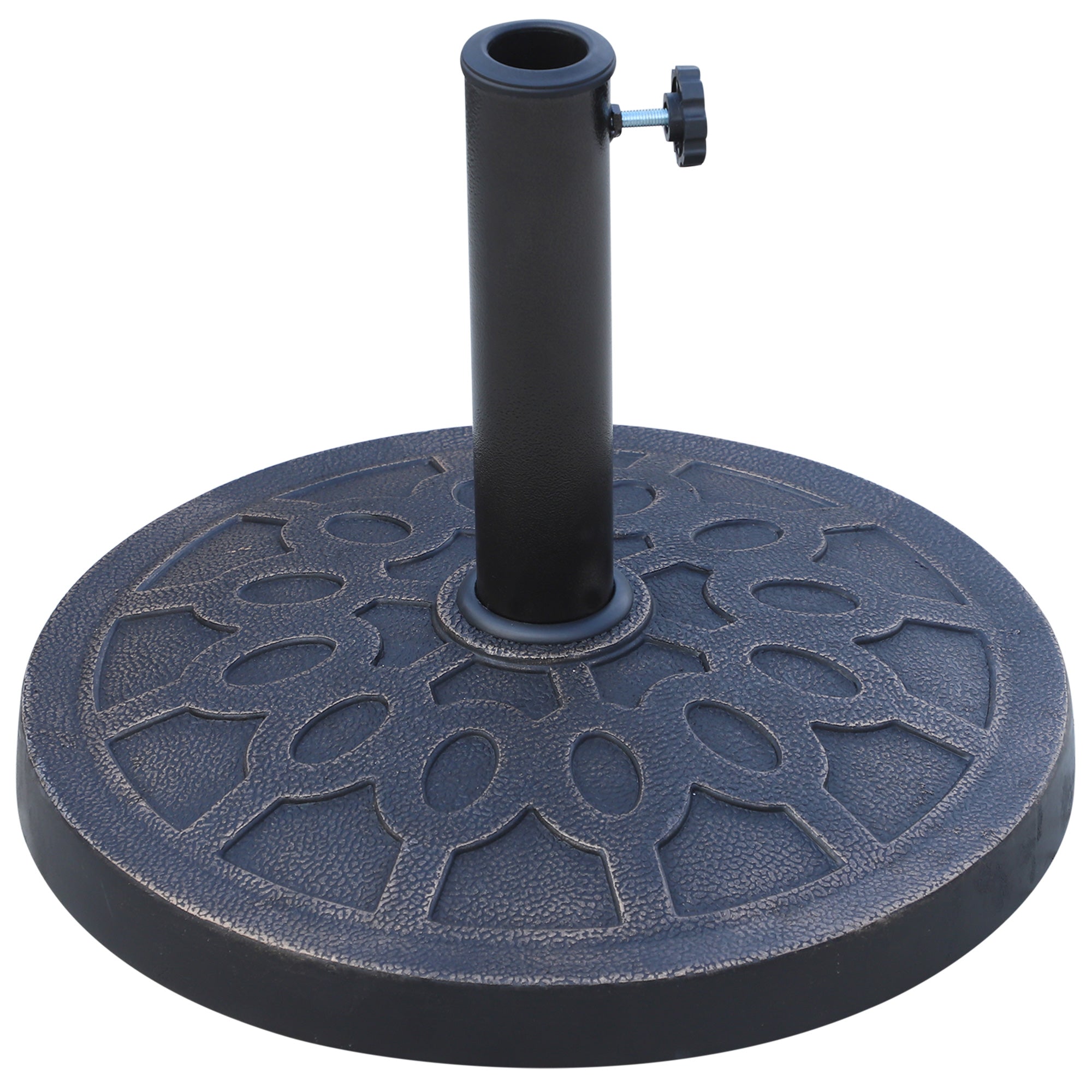 Round Umbrella Base for Ø38 and Ø48 mm Poles, in Resin and Steel, Ø45 cm, Bronze