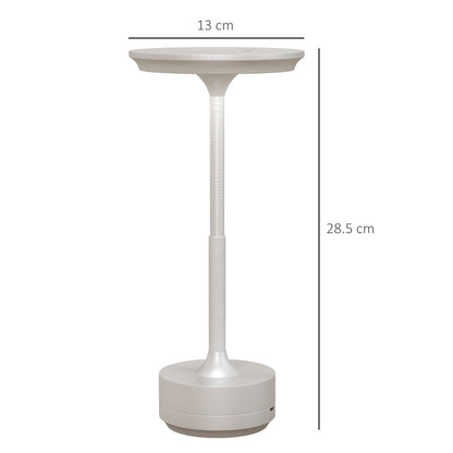 Homcom lamp without touch light LED light 3 shades and rechargeable battery, Ø13x28.5cm, silver - Borgè