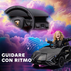Lamborghini 12V Electric Ride-On Toy Car for Kids Ages 3-5 with Remote Control and 3-5km/h Speed, Black