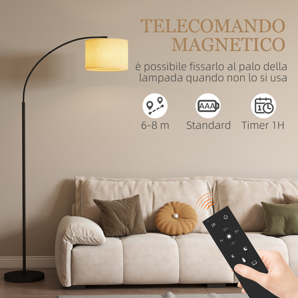 Adjustable LED Floor Lamp with Remote Control, 11 Temperatures and 11 Brightness, 1H Timer, Rotatable, Black
