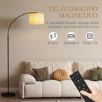Adjustable LED Floor Lamp with Remote Control, 11 Temperatures and 11 Brightness, 1H Timer, Rotatable, Black