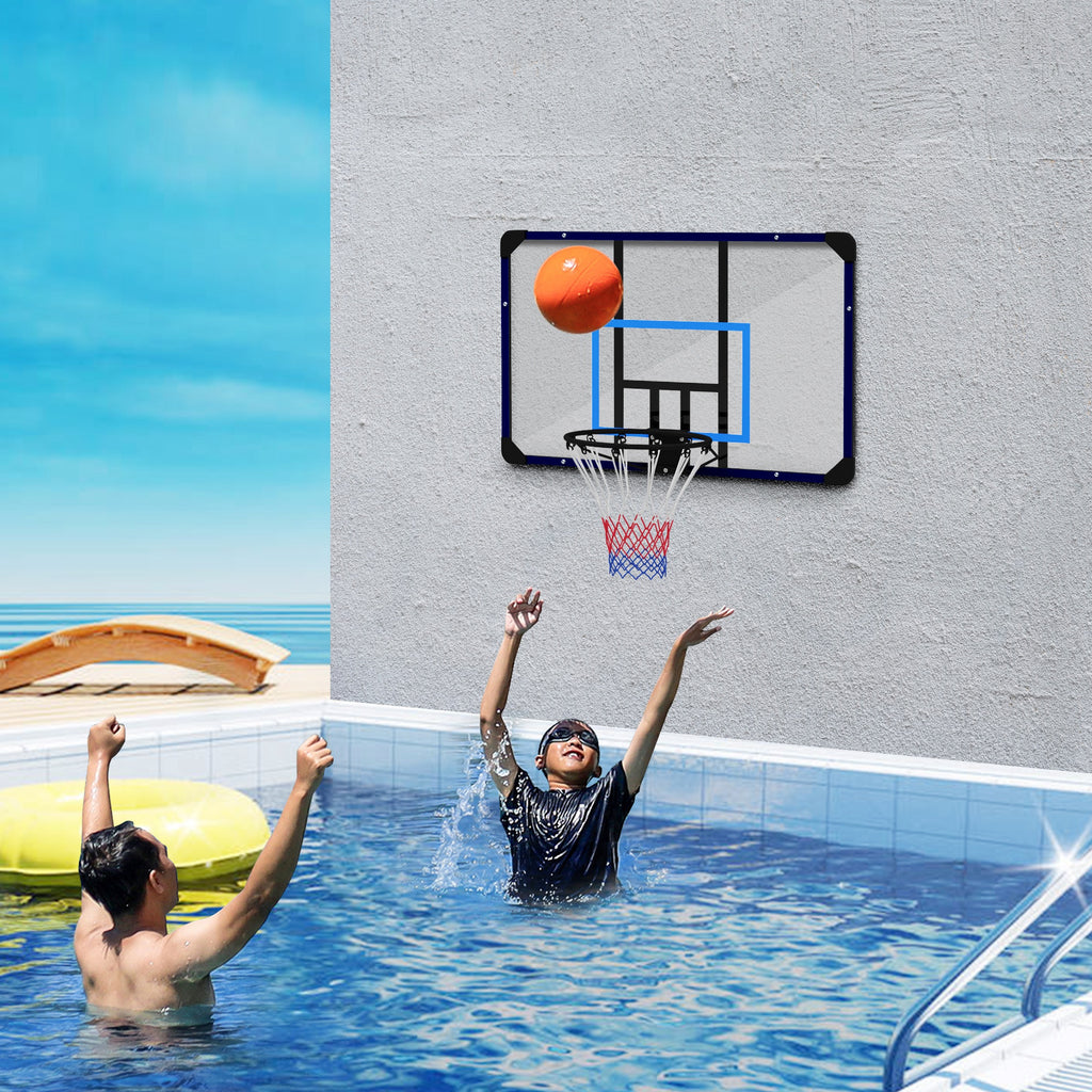 SPORTNOW Wall Basketball Hoop with Unbreakable Backboard and Steel Rim, 113x61x73 cm