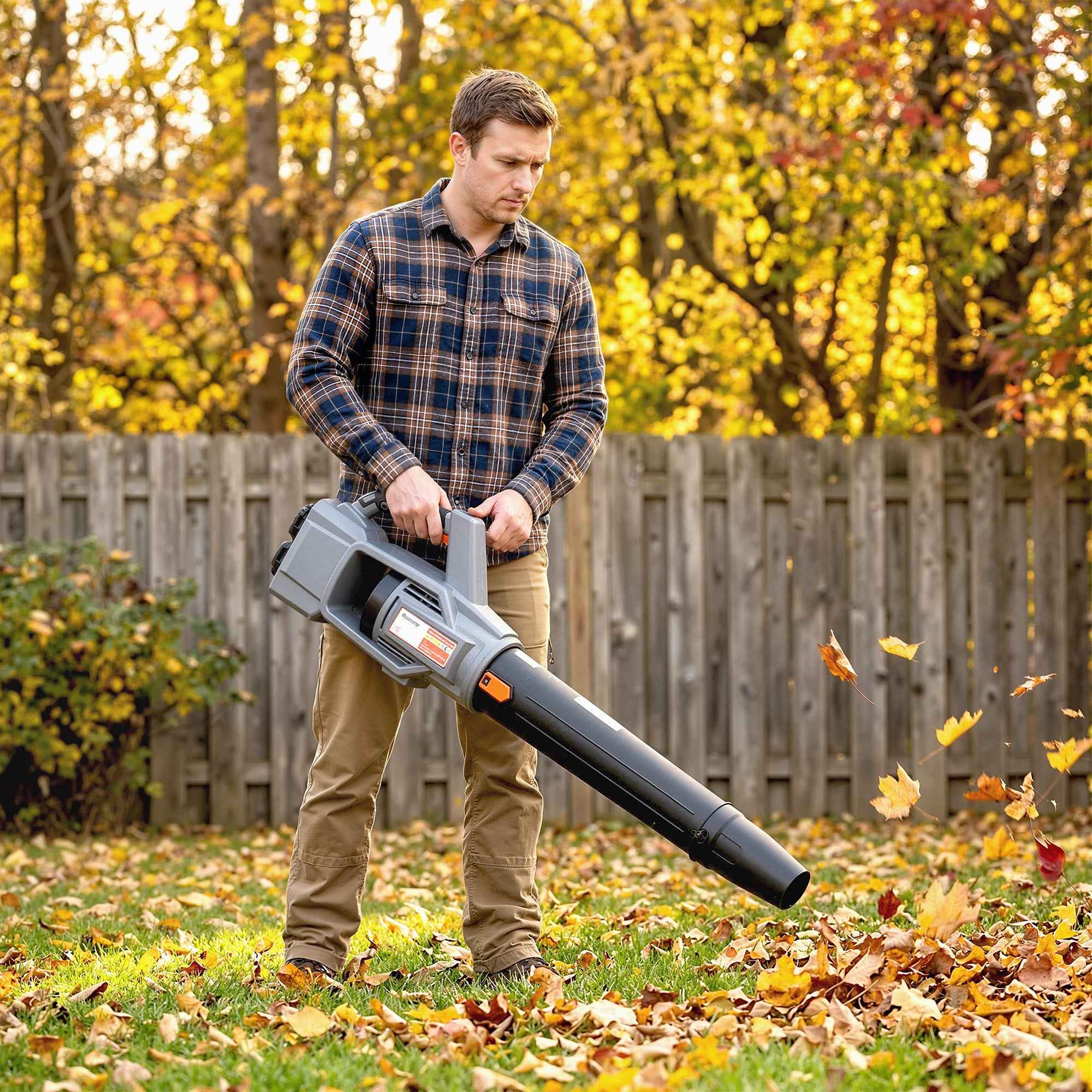 Outsunny 36V Cordless Leaf Blower, 2 x 4000mAh Batteries, Charger Included, Lightweight Model.