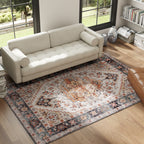Bohemian Rug Non-Slip and Washable Short Pile for Living Room and Bedroom, 230x160 cm, Brown