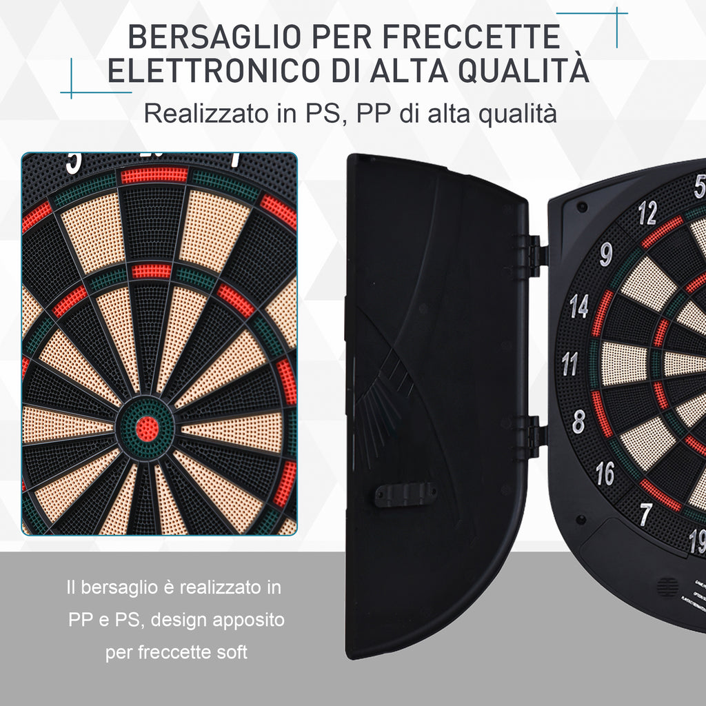 8 Player Electronic Dartboard with 6 Darts, LCD Screen, 2 Doors and 26 Game Modes