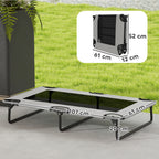 Foldable Dog Bed with Mesh Fabric for Indoor and Outdoor Use, 107 x 61 x 20 cm, Light Grey