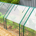 Outsunny 4-Door Roll-Up Mini Garden Greenhouse with Extended Cover, Steel and PE, 360x90x90 cm, Transparent