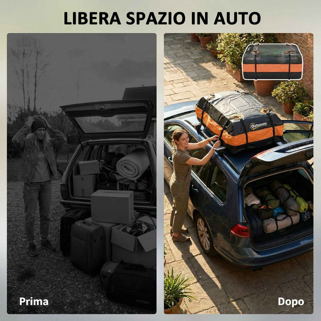 Outsunny Waterproof Roof Rack, 425 Liters, Orange