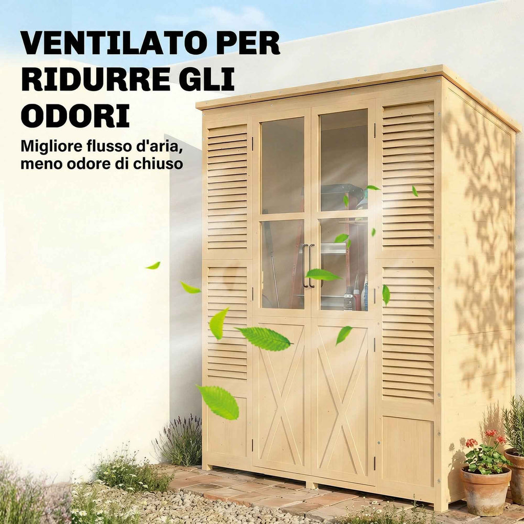 Outsunny Walk-in Garden Shed with Floor and 4 Windows
