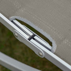 Outsunny Set of 2 Folding Garden Loungers, Aluminum and Textilene Sun Lounger, 61x165x63cm