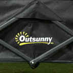 Outsunny 62L Folding Garden Cart with Adjustable Handle, Metal and Oxford Fabric, 76x48x86 cm, Black