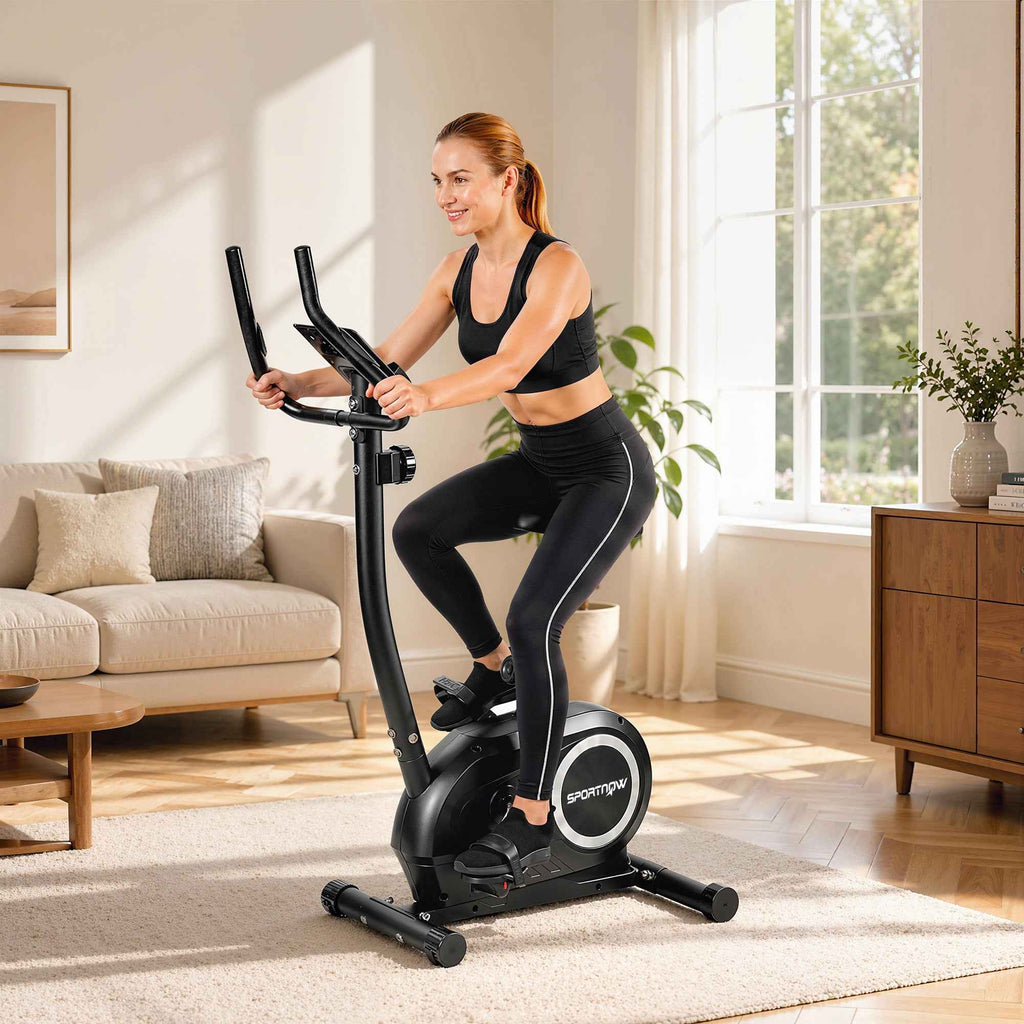 SPORTNOW Bluetooth Exercise Bike, App, Silent, 8 Levels of Magnetic Resistance for Home.